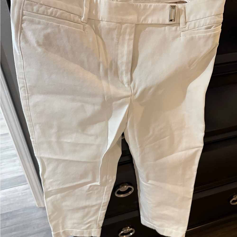 White House Black Market Elegant White Crops